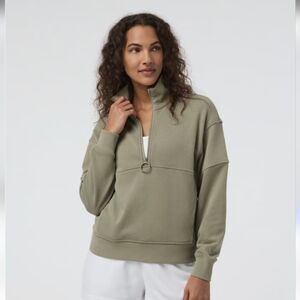 Vuori Sedona Rib Half Zip Sweatshirt - Pockets Sage Green - Medium